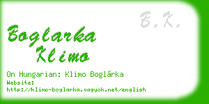 boglarka klimo business card