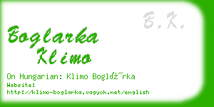 boglarka klimo business card